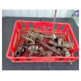 Box of Vintage Brown Porcelain Insulators