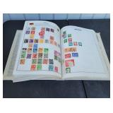 Vintage Traveler Stamp Album with Assorted Stamps