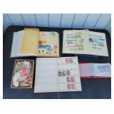 (QTY) Assorted Loose Stamps & Stamp Albums