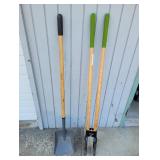 Ames Post Hole Digger & Stanley Square Shovel