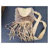 Vintage Handmade Leather Fur Bag