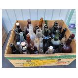 Large Box of Antique Bottles