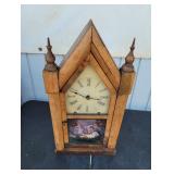 Antique Wooden Clock with Key