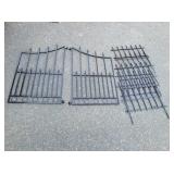 Decorative Metal Gates & (6) Fence Border Sections