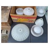 (6) Assorted Glass/Porcelain Ceiling Light Shades