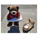Baby Basket, High Chair & Plush Bear
