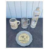 (3) German Mugs & German Tray
