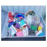 Box of Pony Beads & Other Craft Supplies