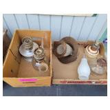 Collection of Assorted Oil Lamp Bases & Parts