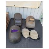 (3) Welding Helmets & Pair of Knee Pads