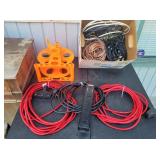 (2) Extension Cords, Cord Reel, Assorted Cables