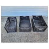 (3) Plastic Bins (2 Collapsible)