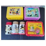 (3) Vintage Kids Lunch Boxes & (3) Thermos