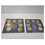 (2) Presidents Brass Presidential Coin Set