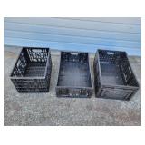 (3) Plastic Bins (2 Collapsible)
