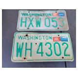 (2) Vintage Washington State License Plates