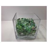 Vase with Flat Glass Marble Gems