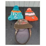 (2) Dolphins Beanies & Camo Beanie