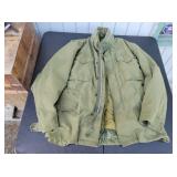 Vintage Olive Green Military Field Jacket w/ Liner