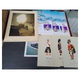 (2) Military Photos & Packet of Military Art