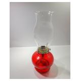 Vintage Eagle Ruby Red Oil Lamp