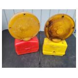 (2) Vintage Street Safety Sign Lights