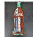 Vintage Coca-Cola Bottle Thermometer Sign