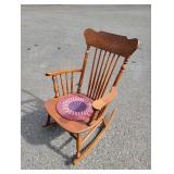 Vintage Wooden Rocking Chair with Cushion