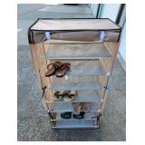 Portable Shoe Rack with (4) Pairs of Women's Shoes