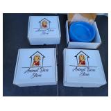 (4) NEW Plastic Dog Food Bowls