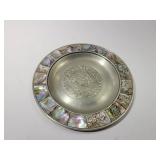 Vintage 6' Mayan Calendar Mother of Pearl Ashtray