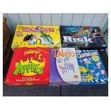 (5) Assorted Board Games with Bin