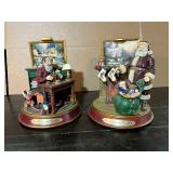 2 Thomas Kinkade 'The Wonder of Christmas' Statues