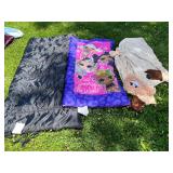 2 Sleeping Bags & Sloth Blanket