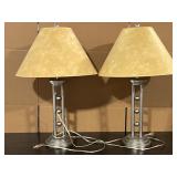 2 Silver Table Lamps - Work