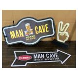 Battery Operated Man Cave Sign; Peace Sign