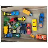 Box of Matchbox & Hot Wheels Cars
