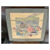 Hot Air Balloon Painting by P. Brent - Framed