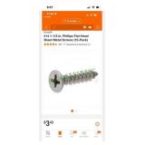 1/4 in x 1-1/2 in flat head Phillip screws