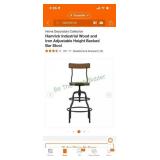 Industrial wood & metal bar stool