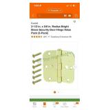 Bright brass door hinges