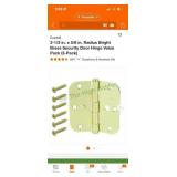 Bright brass door hinges