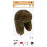 Men/Women Long Faux Fur Russian Hat (Brown)