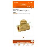 3/4 in brass check valves