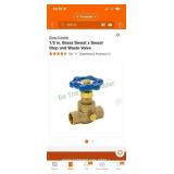 1/2 in brass stop and waste valves