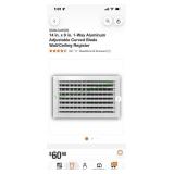 Wall and ceiling registers different sizes