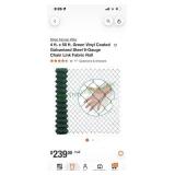 Green chain link fence