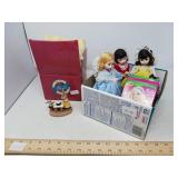 3 DOLLS, HALLMARK BUNNY BIRTHDAY, BARBIE COLORING