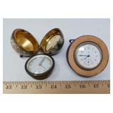 VINTAGE TRAVEL CLOCK + EUROPA GLOBE CLOCK WIND-UP