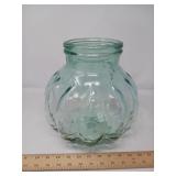 PUMPKIN SHAPED GLASS JAR 11 X 10